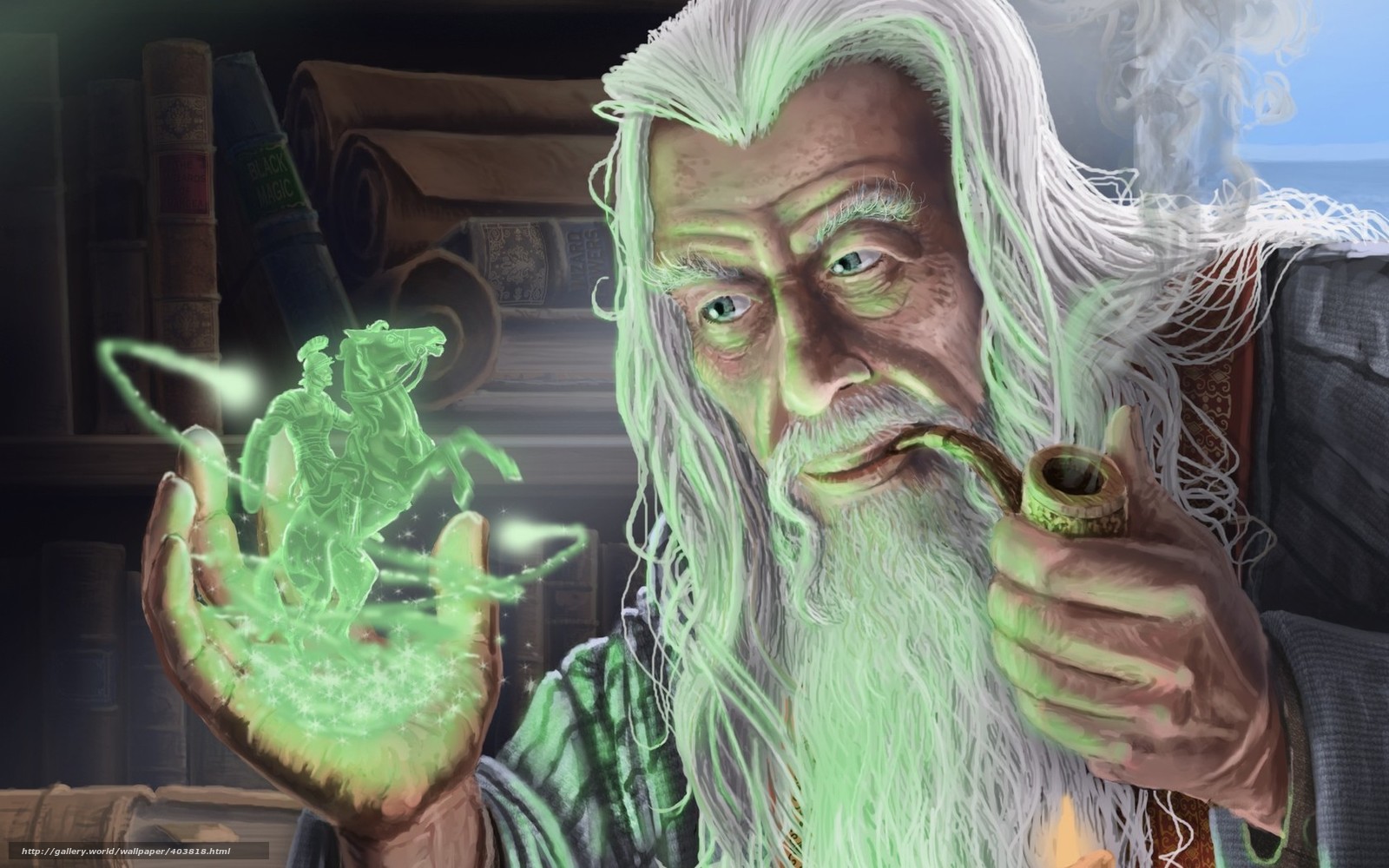 Download Wallpaper Fantasy, Art, Mage, Wizard Free - Old Wizard Fantasy Art - HD Wallpaper 