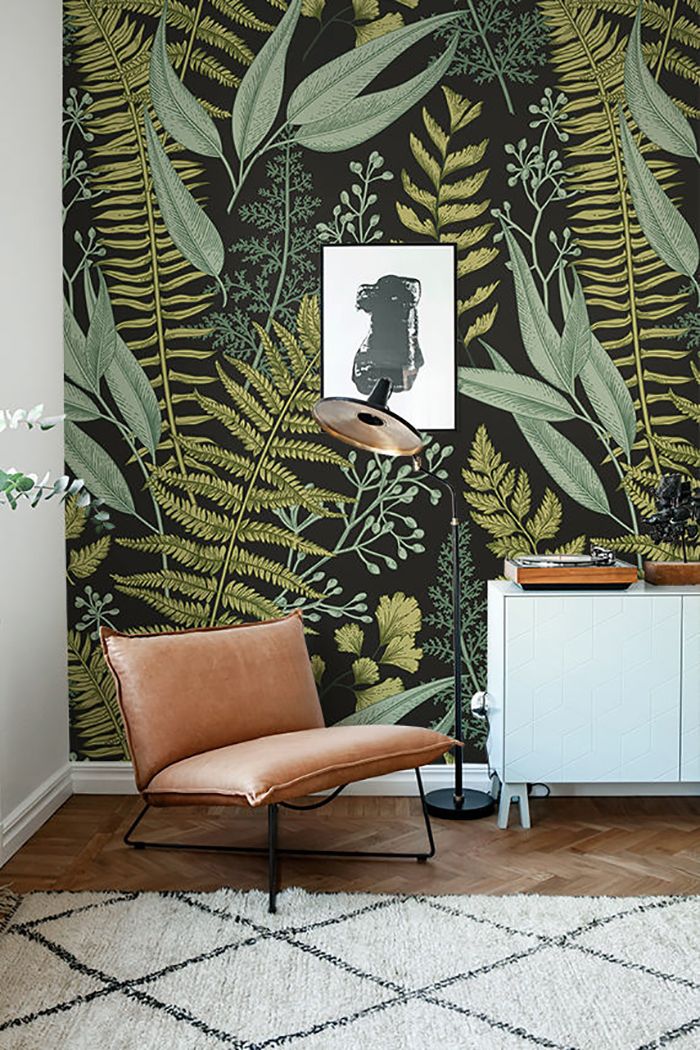 Botanical Wallpaper Living Room - HD Wallpaper 