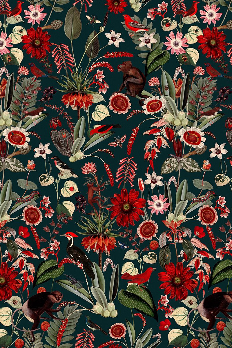 Passion Fruit Flower Pattern - HD Wallpaper 