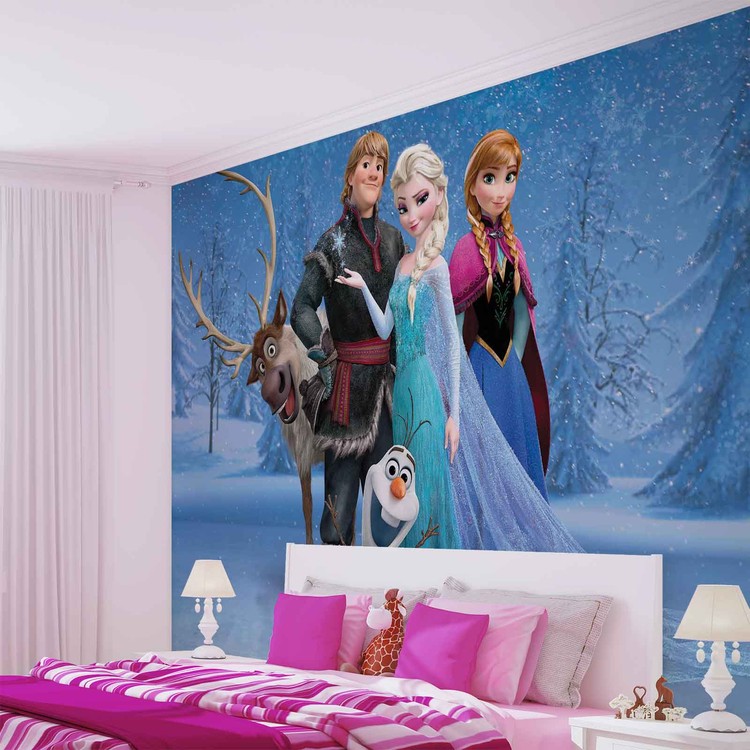 Disney Frozen Elsa Anna Olaf Sven Wallpaper Mural - Tapeta Na Stenu Frozen - HD Wallpaper 