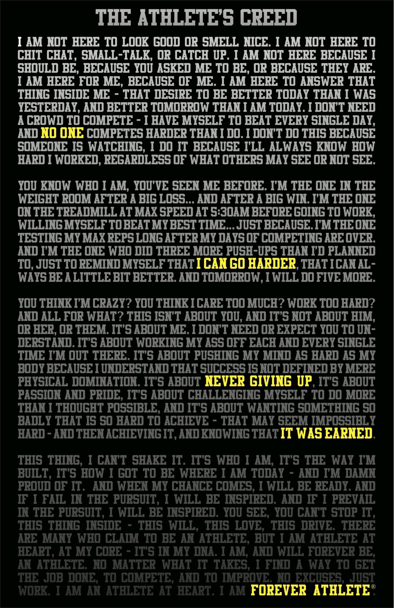 Motivational Wallpaper The Athlete S Creed By Sarah - Motivational Wallpapers For Athletes - HD Wallpaper 