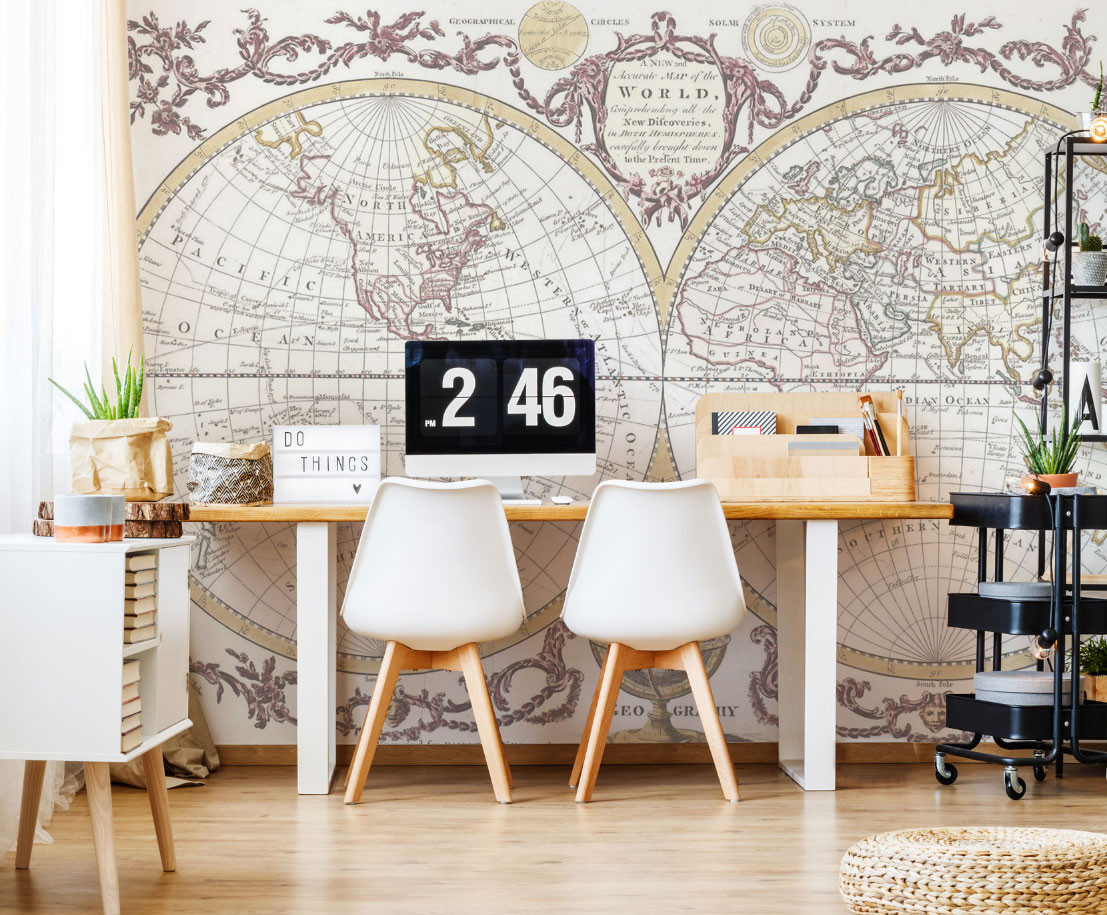 Wall Art Wallpaper Murals Beautiful Home Office Wall - Wall Mural For Home Office - HD Wallpaper 