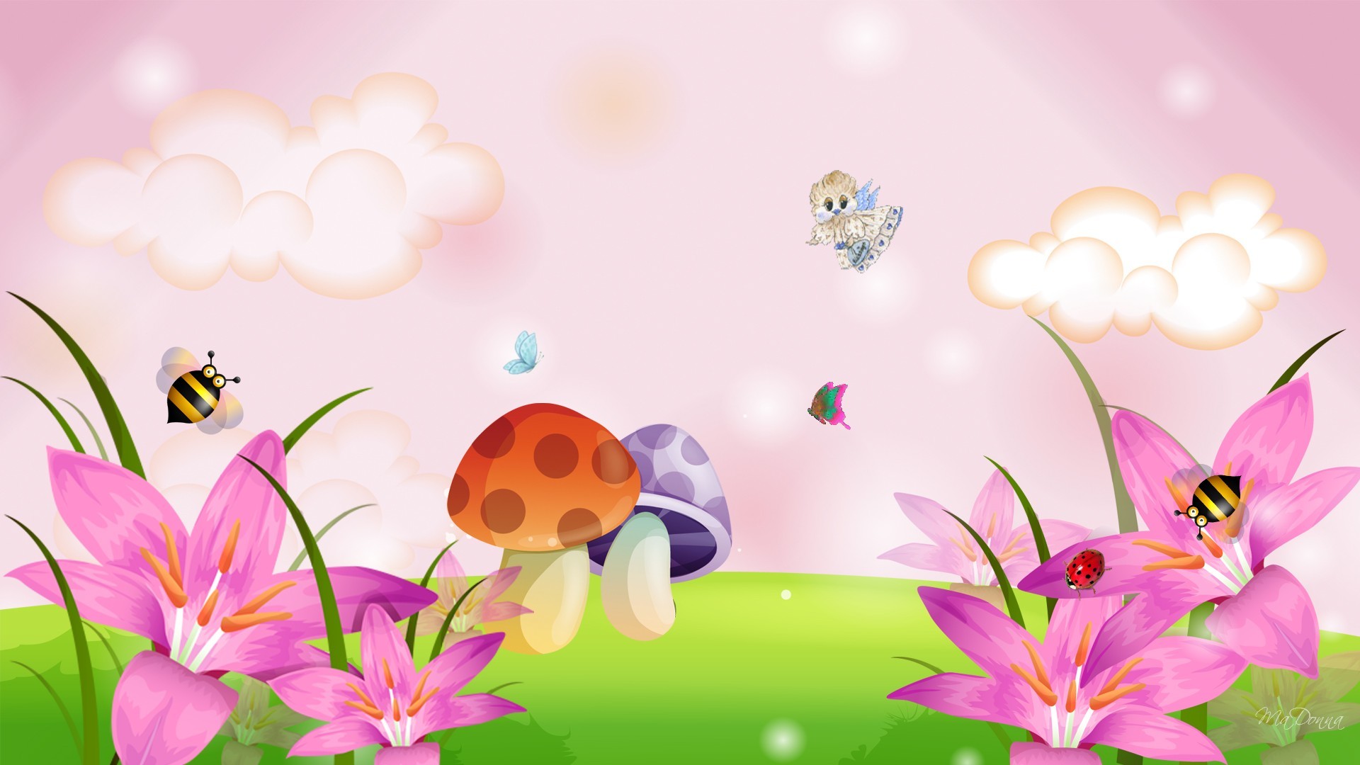 3d Live Wallpaper Animated Moving Wallpaper Photos - Flower Cartoon Background - HD Wallpaper 