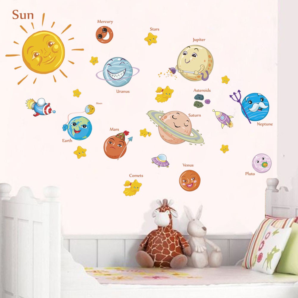 Solar System For Kids On Wall - HD Wallpaper 