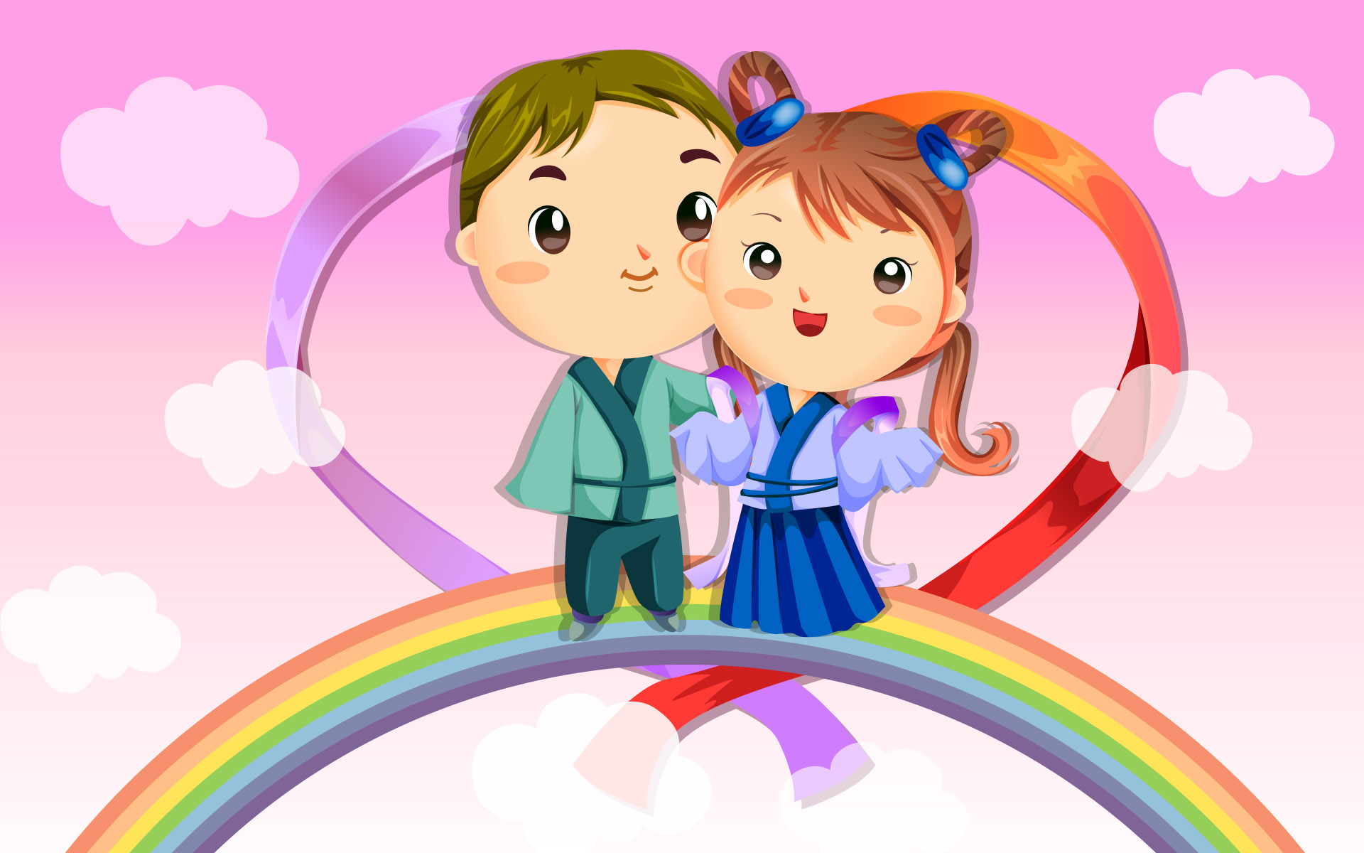 Cute Couple Wallpapers Cartoon Hd Love - HD Wallpaper 