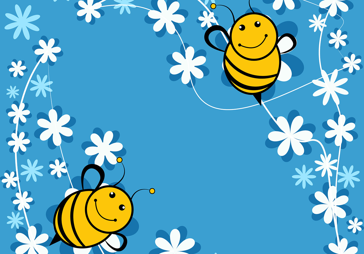 Bee Cartoon Images Background - HD Wallpaper 
