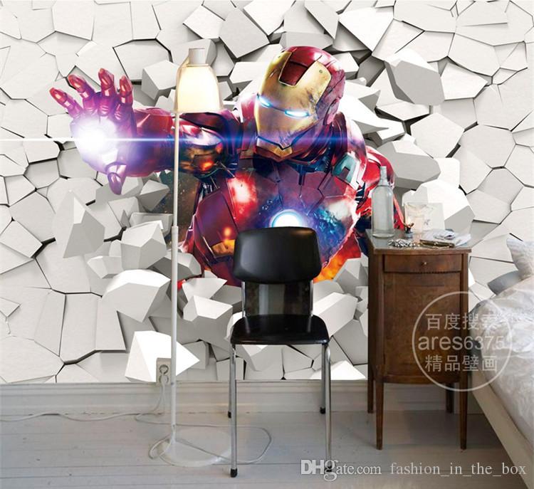 3d Iron Man Wallpaper Marvel Helden Fototapete Benutzerdefinierte - 3d Marvel Wallpaper For Room - HD Wallpaper 