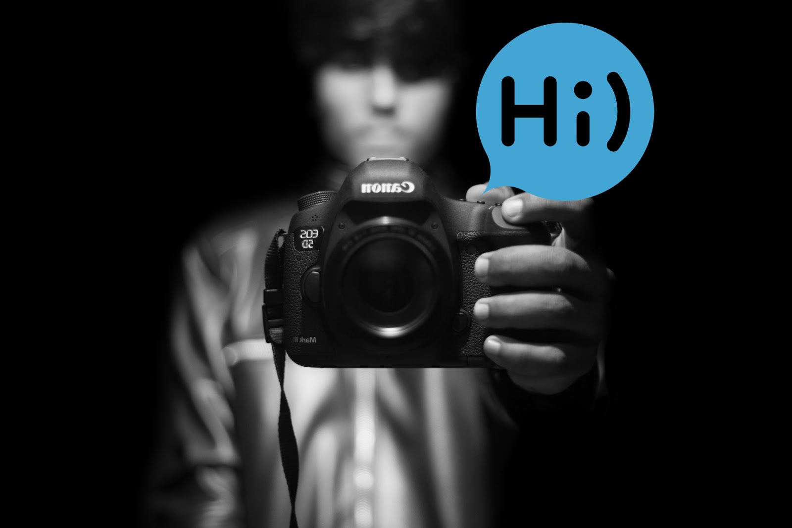 Hi Friend Wallpapers - Black And White Portrait Holding A Camera - HD Wallpaper 