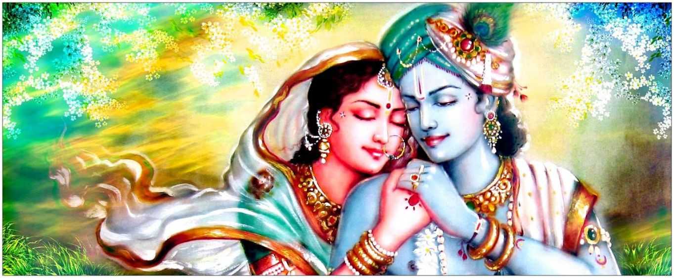 Wallpaper, Shri, Modern, Radha, Desktop, Krishna, Full - Radha Krishna Status In Hindi - HD Wallpaper 