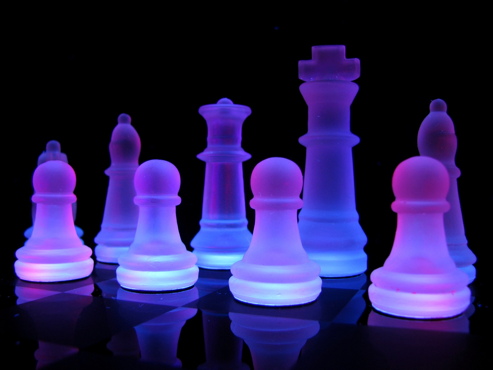Neon Chess Board - HD Wallpaper 