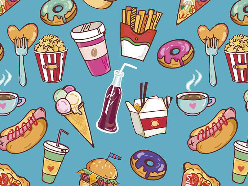 Desktop Backgrounds Food Cartoon - HD Wallpaper 