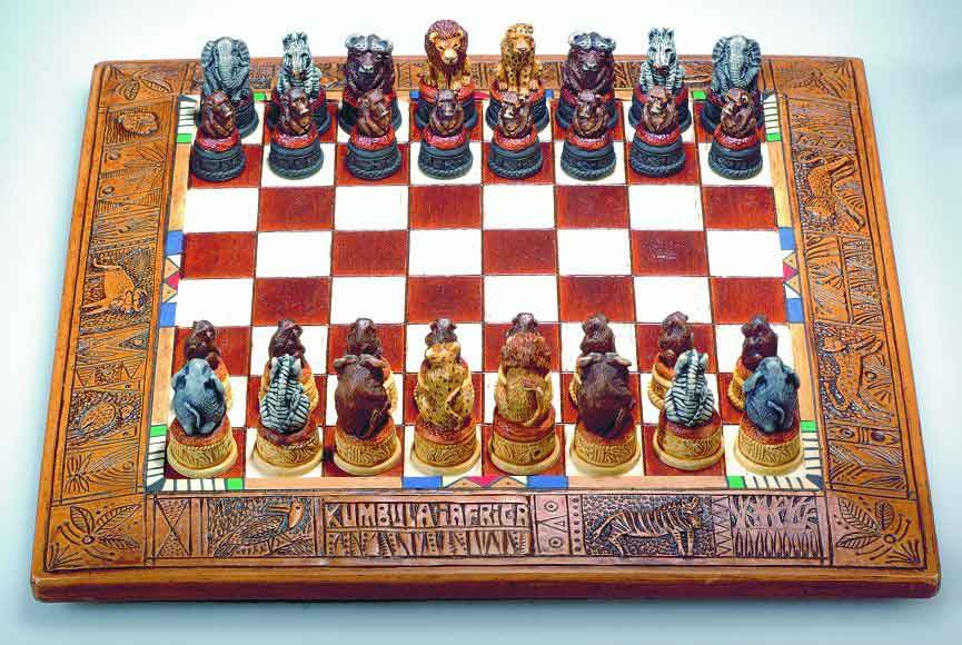 Ba, Backgrounds Desk - Chess Pieces African Animals - HD Wallpaper 