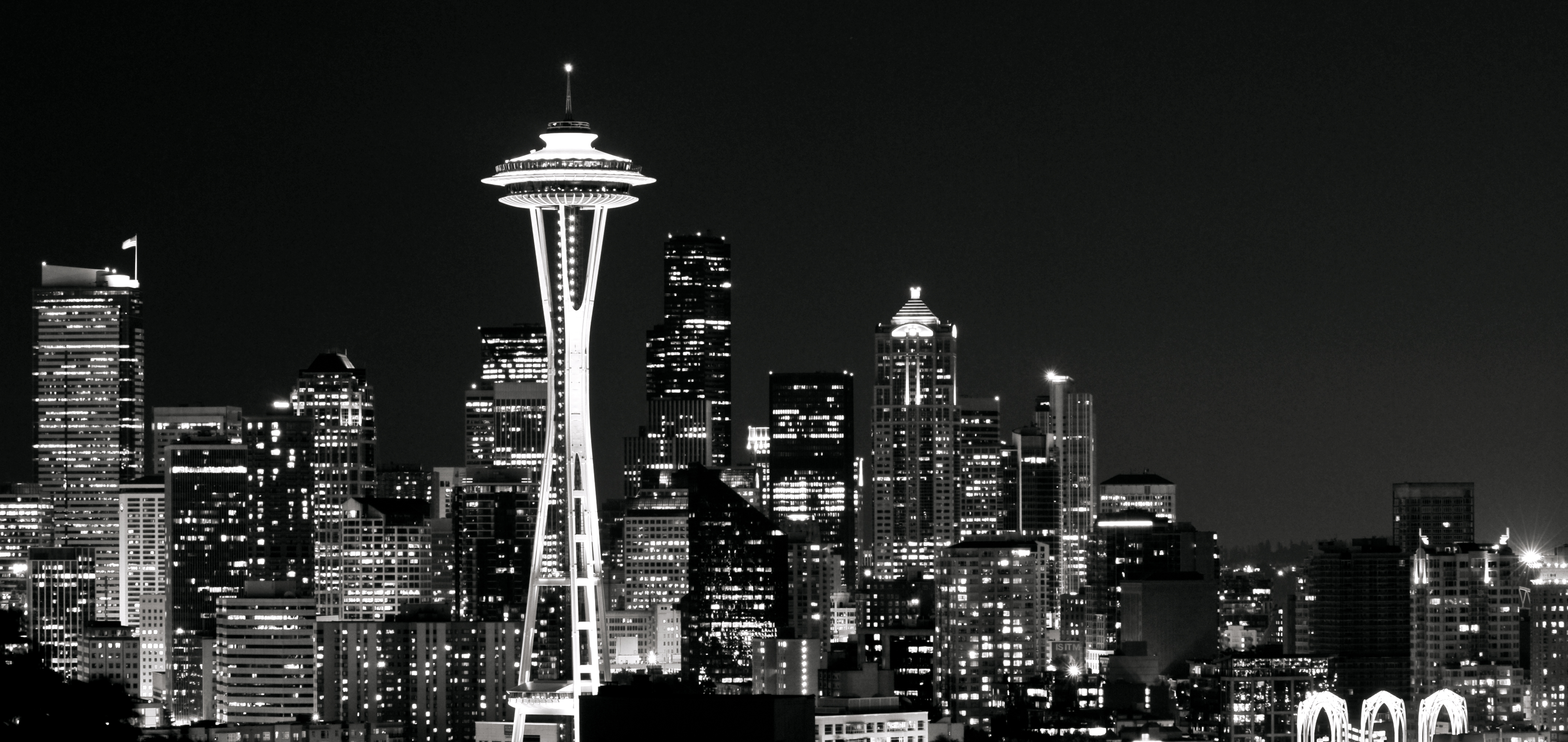 Seattle Skyline At Night - 4278x2026 Wallpaper 