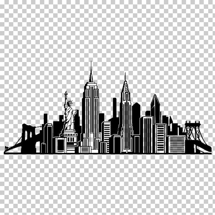 New York Skyline Silhouette Transparent - HD Wallpaper 