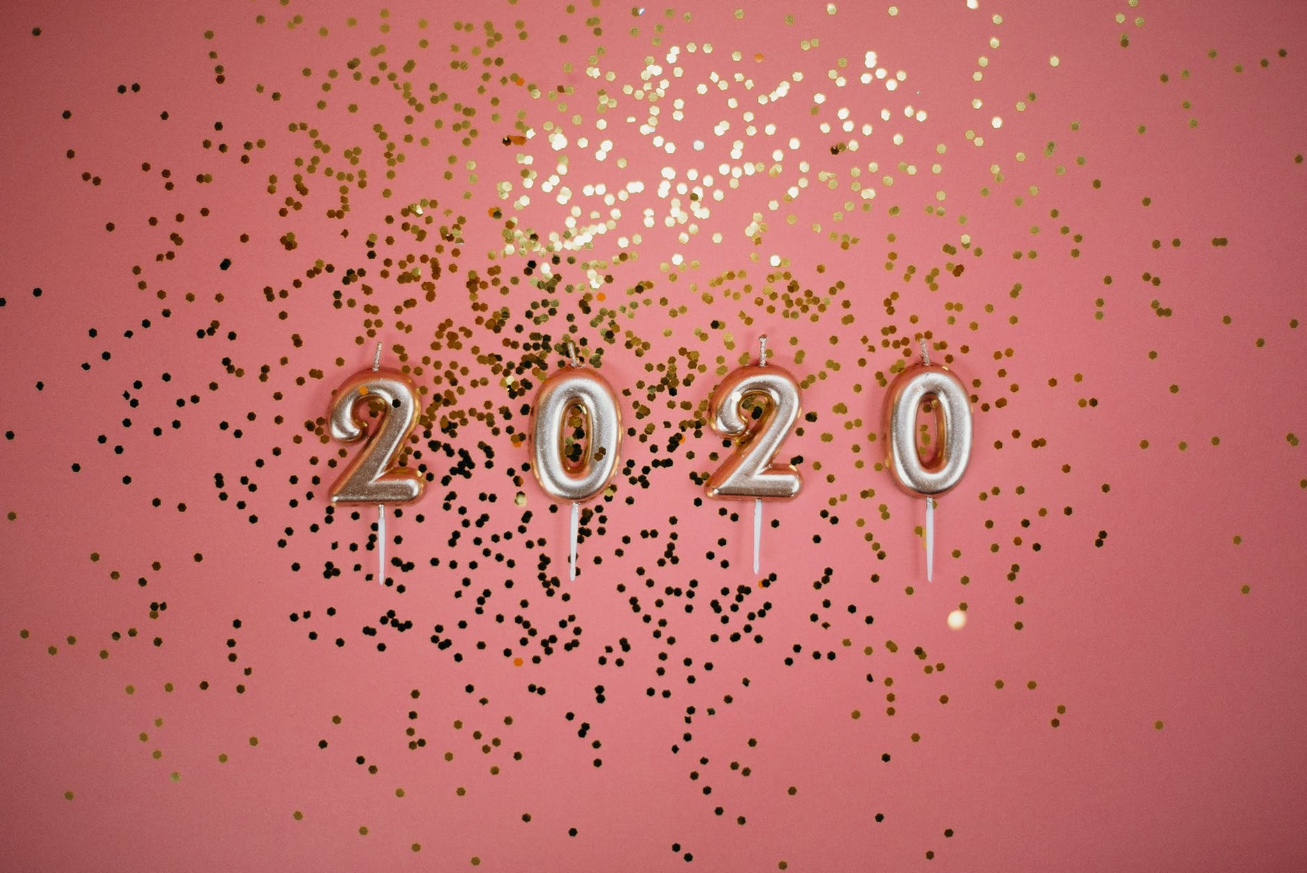 2020 Pink And Gold - HD Wallpaper 