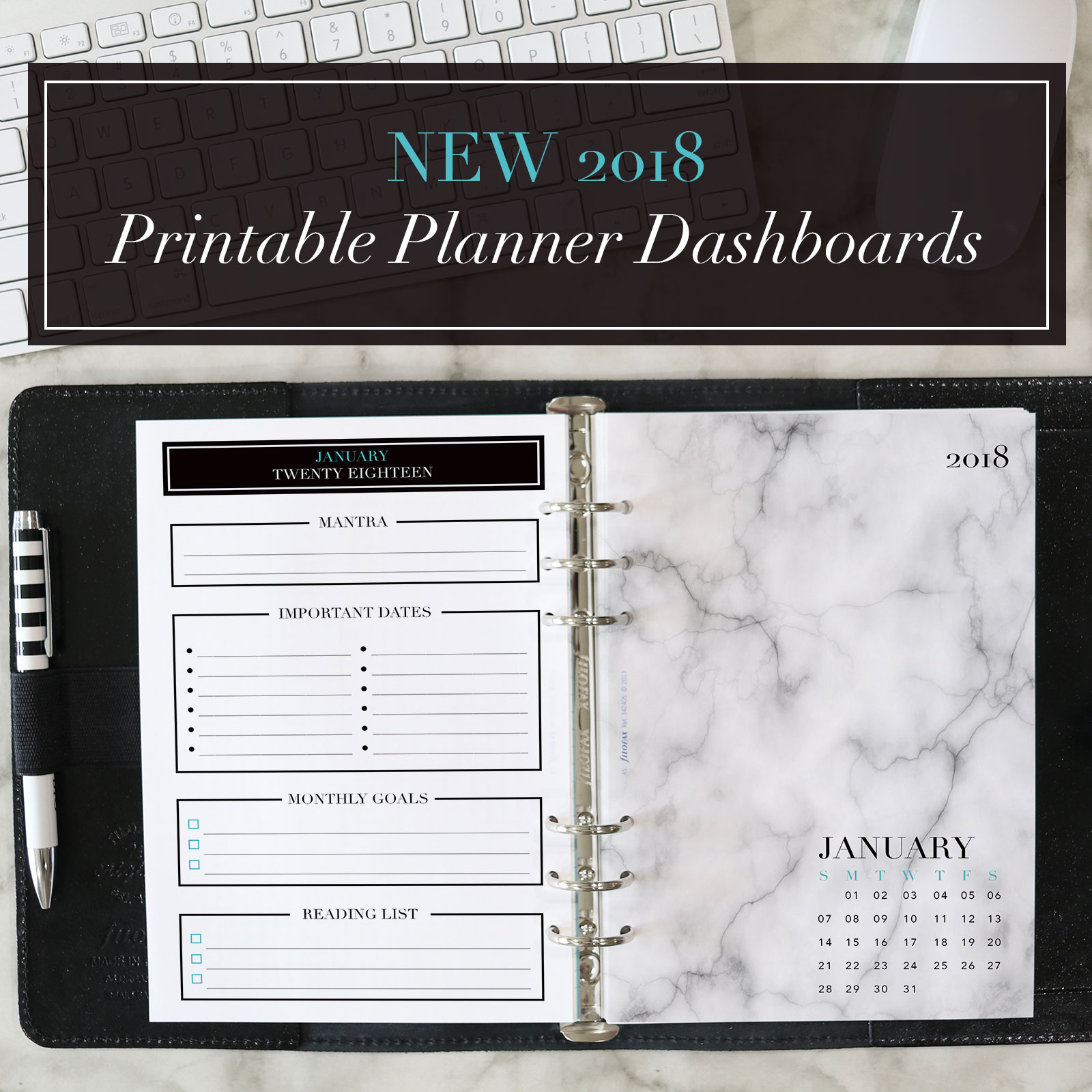 January 2018 Printable Planner Dashboard - Document - HD Wallpaper 