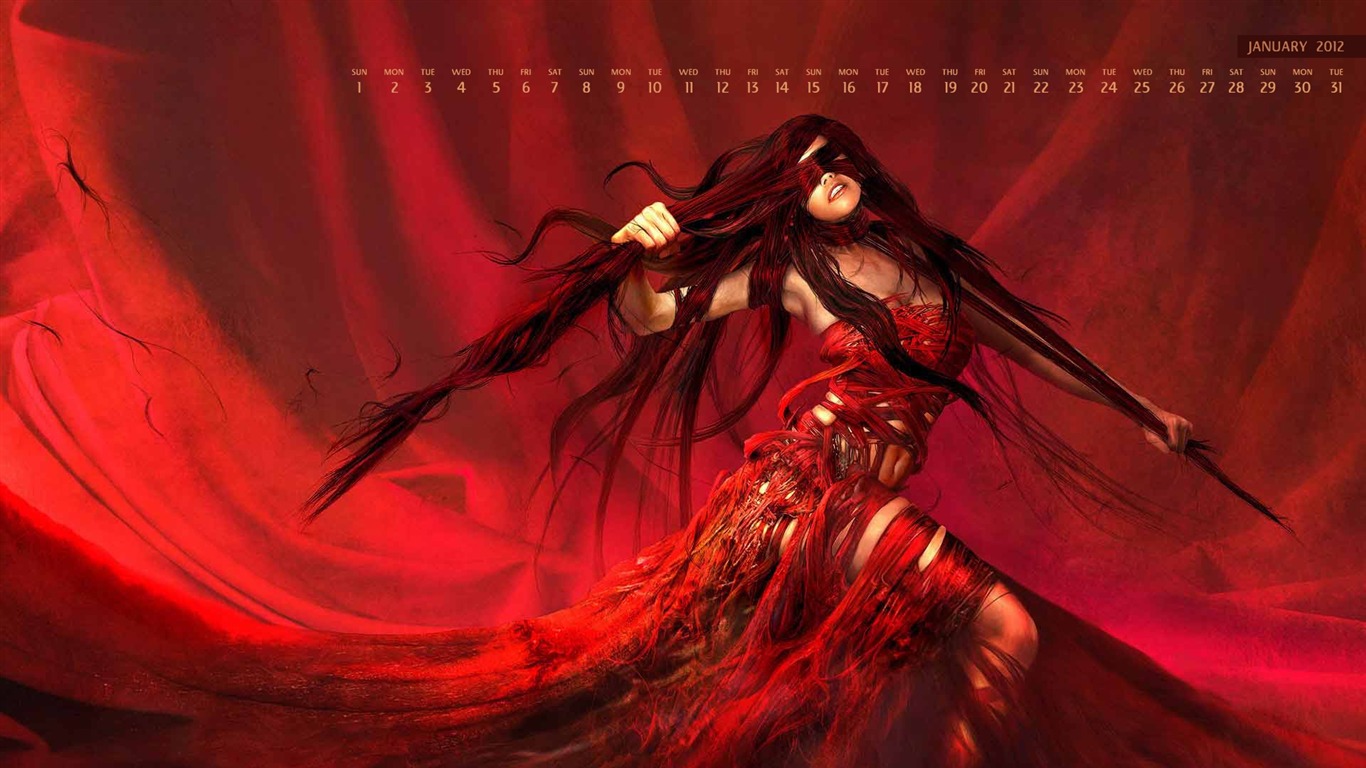 Struggle-january 2012 Calendar Desktop Themes Wallpaper2011 - 3d Fantasy - HD Wallpaper 