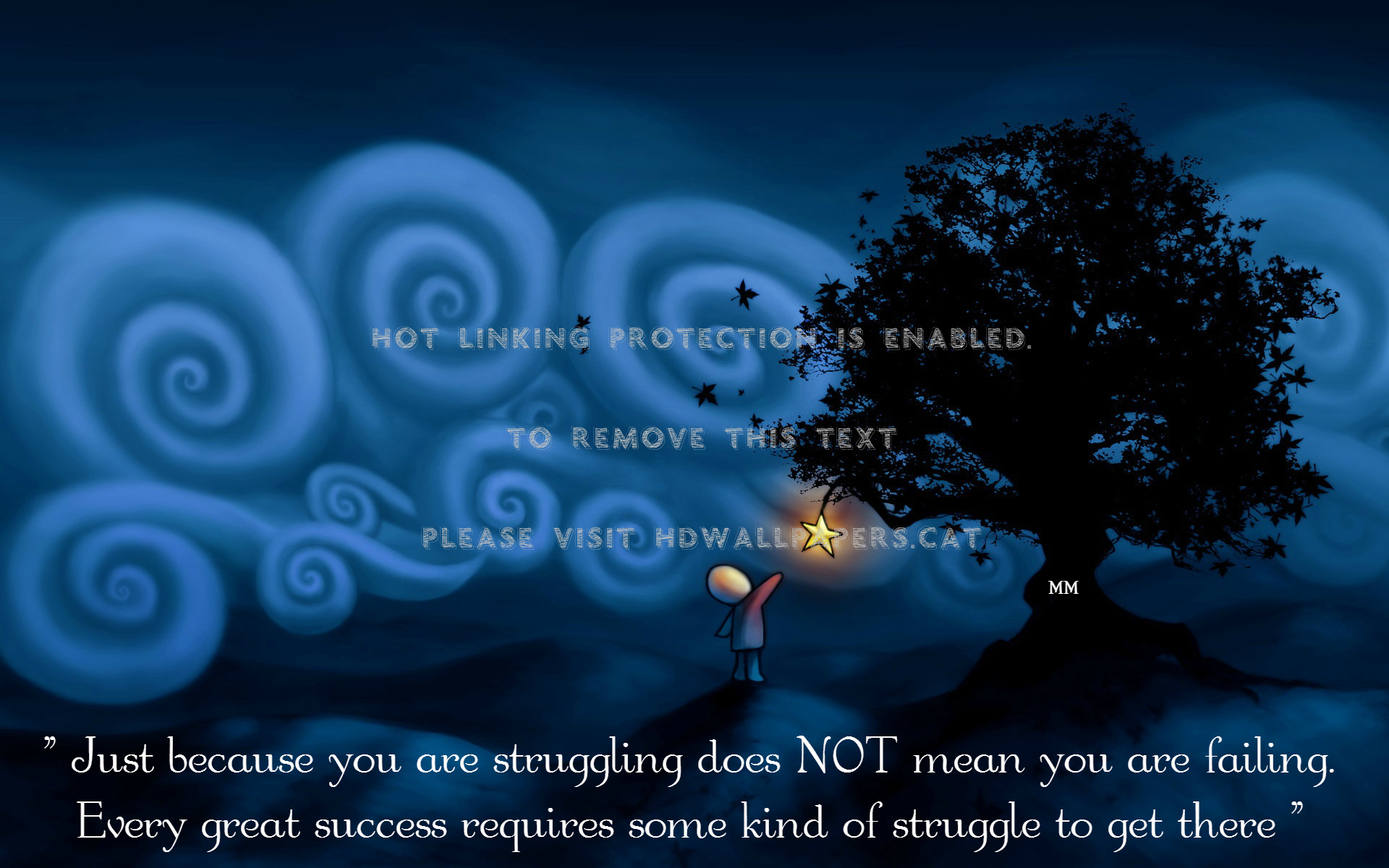 Struggle Words Tree Success Quotes Night - Reaching For The Star - HD Wallpaper 
