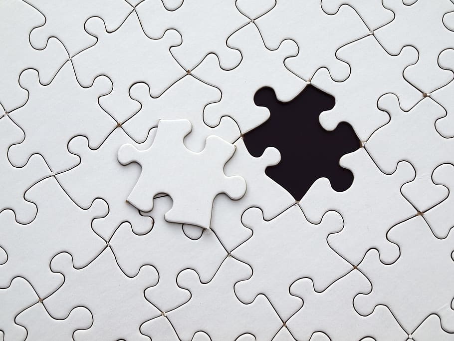 White Jigsaw Puzzle, Match, Fit, Missing, Hole, Blank, - Missing Data - HD Wallpaper 