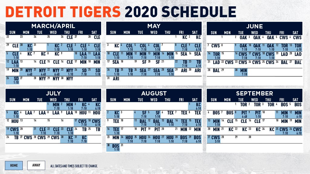 Detroit Tigers 2020 Schedule - HD Wallpaper 