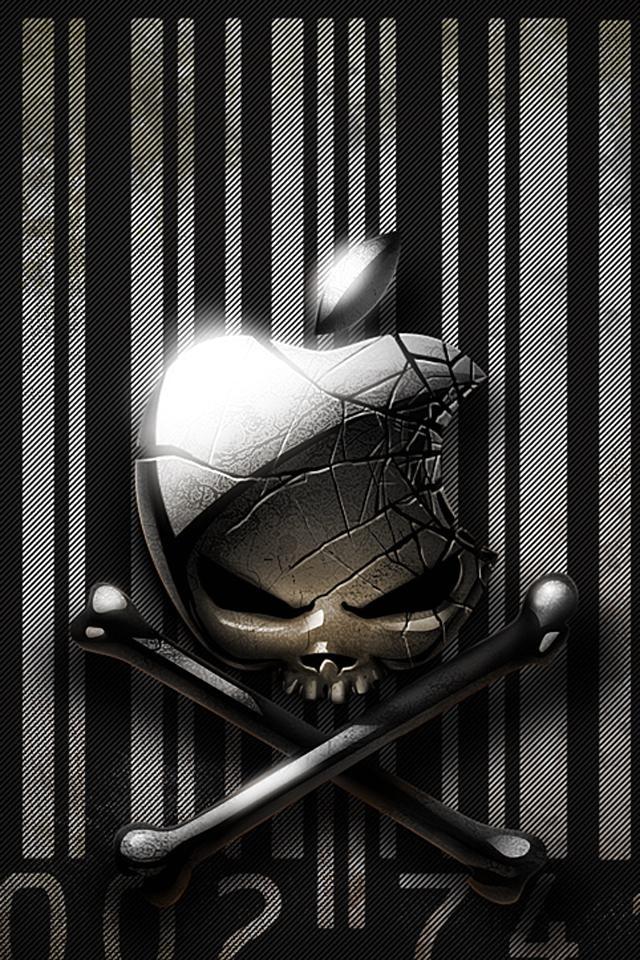 Iphone Wallpaper Apple Skull - HD Wallpaper 