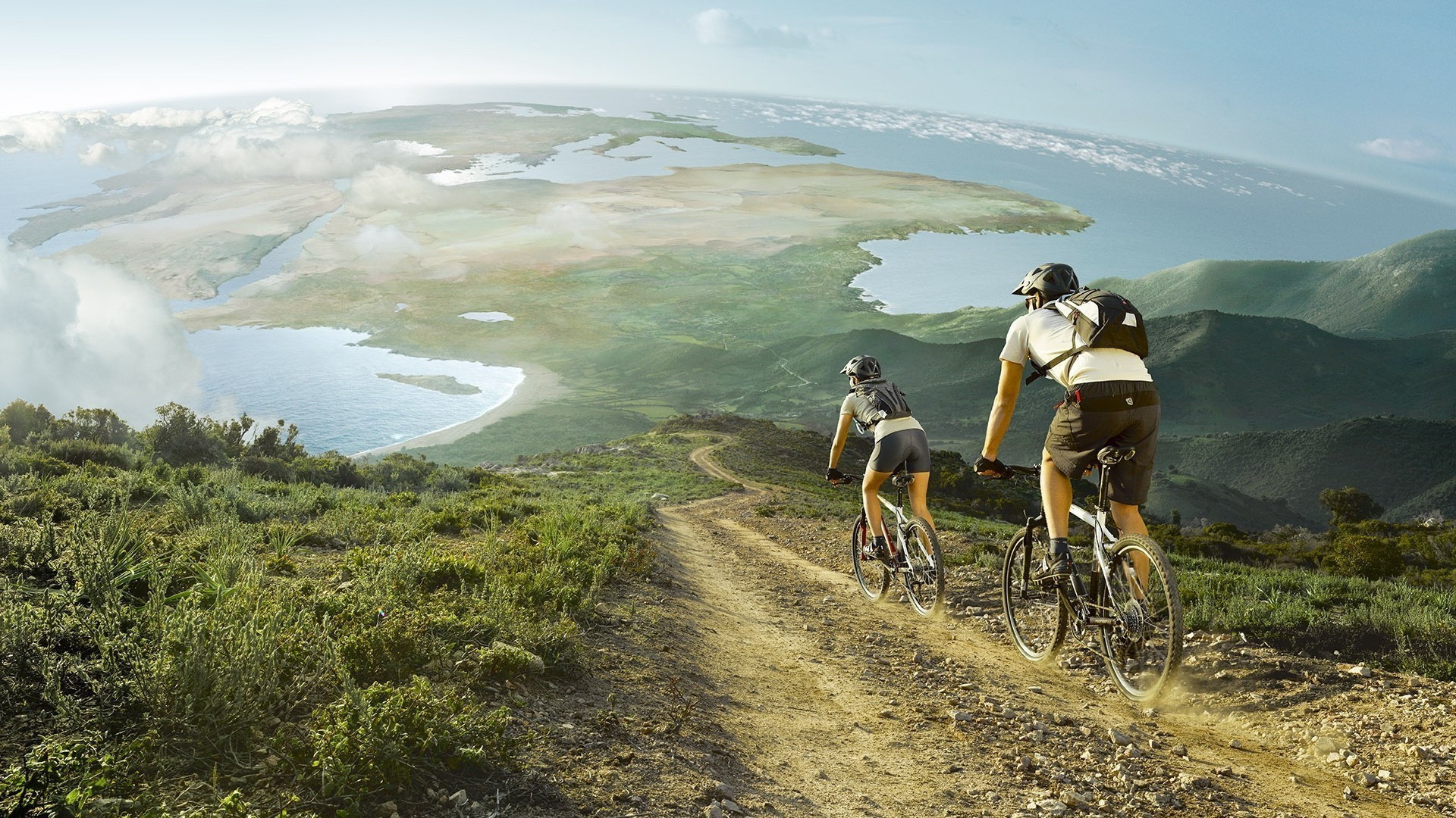Mountain Biking Background - HD Wallpaper 
