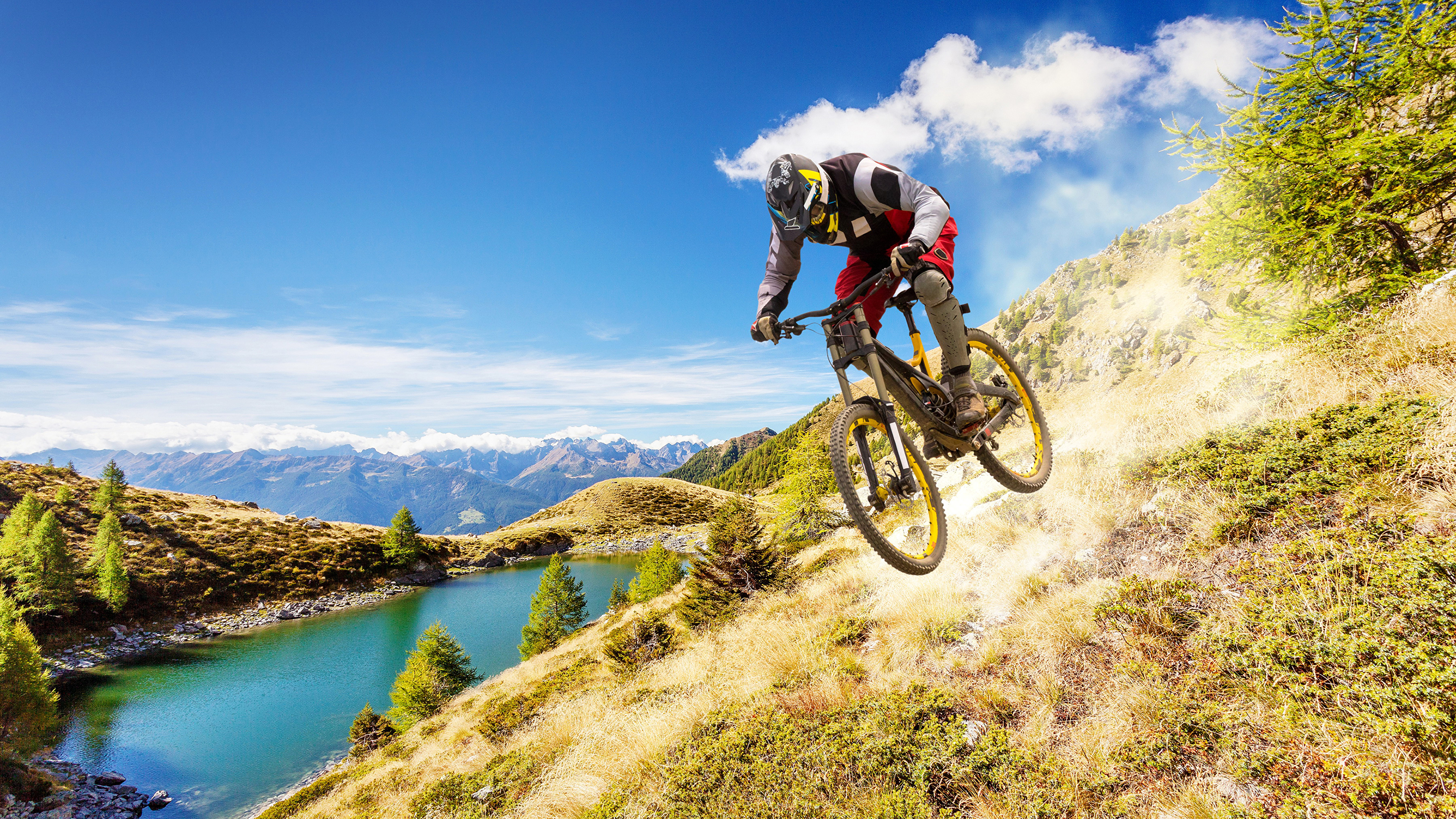 Cycling On Mountain Hd - HD Wallpaper 