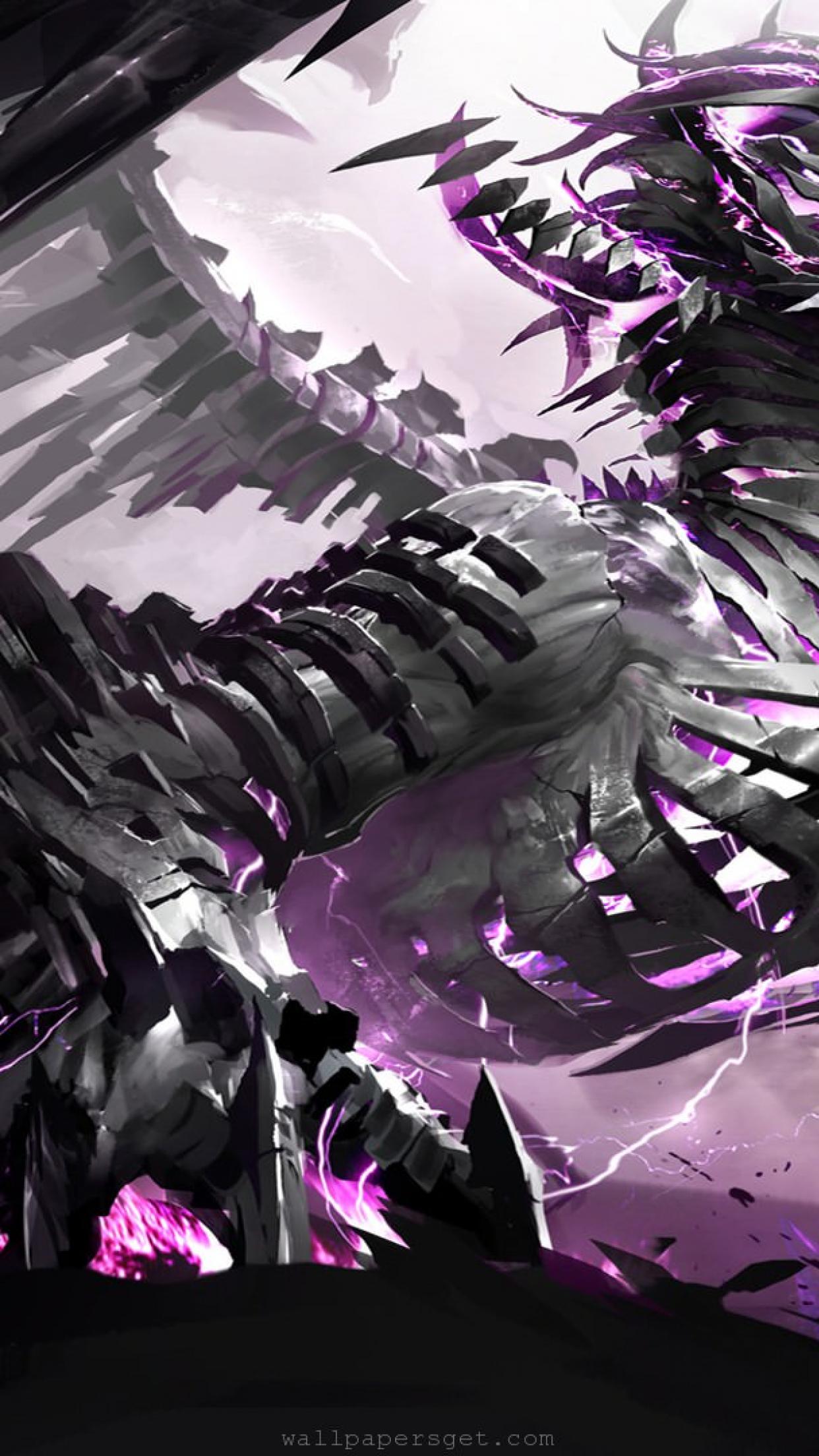 Purple Dragon Hd Desktop Wallpaper - Anime Dragon - HD Wallpaper 