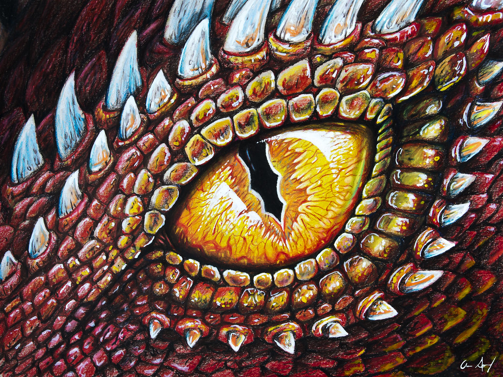 Realistic Dragon Eyes Drawing - HD Wallpaper 