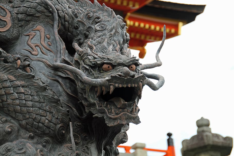 Sculpture, Dragon, Japanese, Statue, Representation, - Dragon - HD Wallpaper 