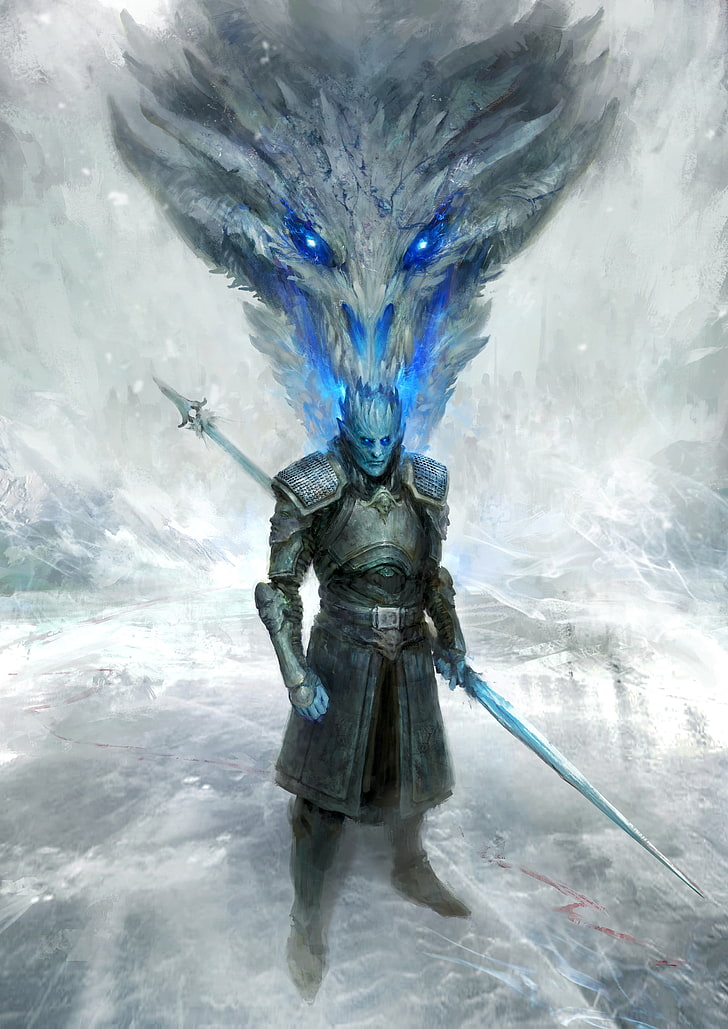 Daniel Kamarudin, Illustration, Game Of Thrones, Dragon, - Night King And Viserion - HD Wallpaper 