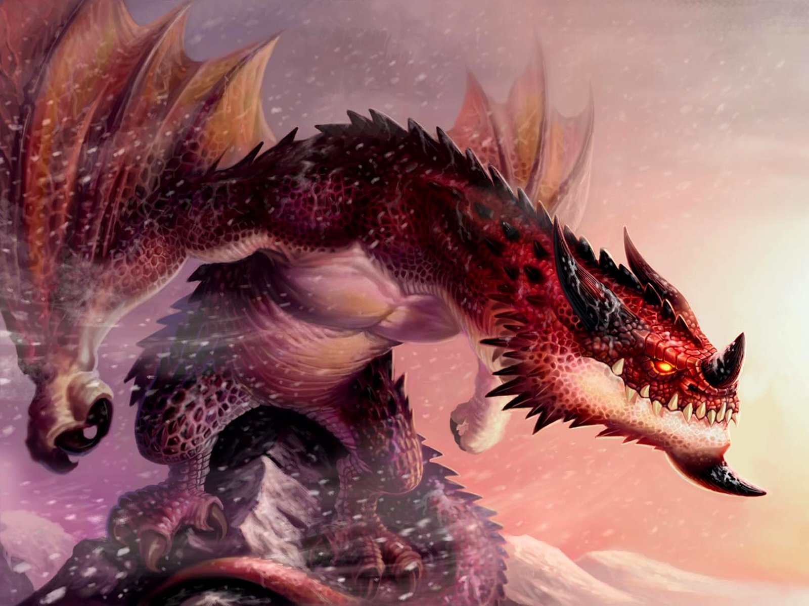Dragón Enfurecido - Red Dragon Fan Art - HD Wallpaper 