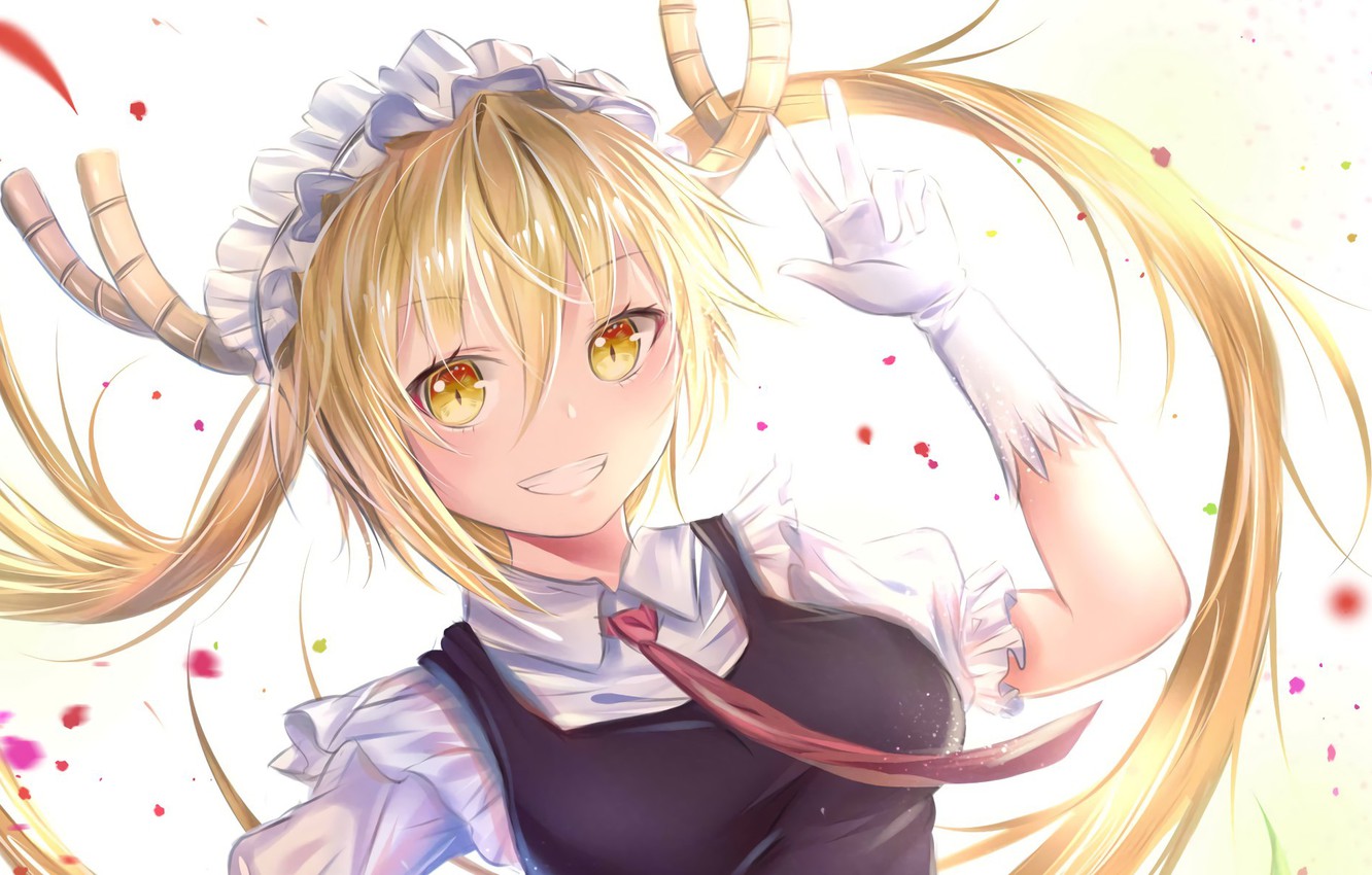 Photo Wallpaper Girl, Anime, Dragon, Japanese, Maid, - Anime Wallpaper Dragons Maid - HD Wallpaper 