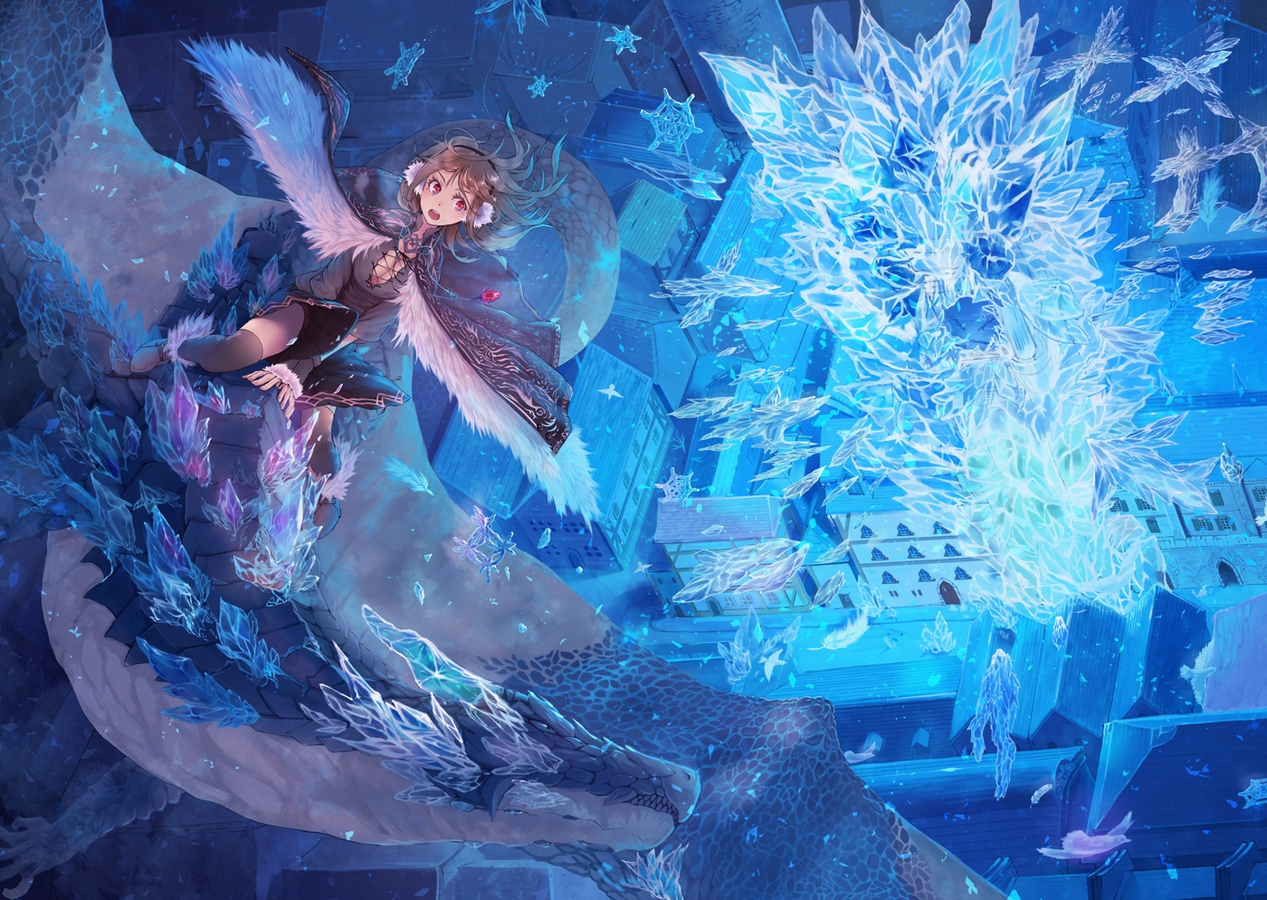 Ice Dragon Wallpaper Anime - HD Wallpaper 
