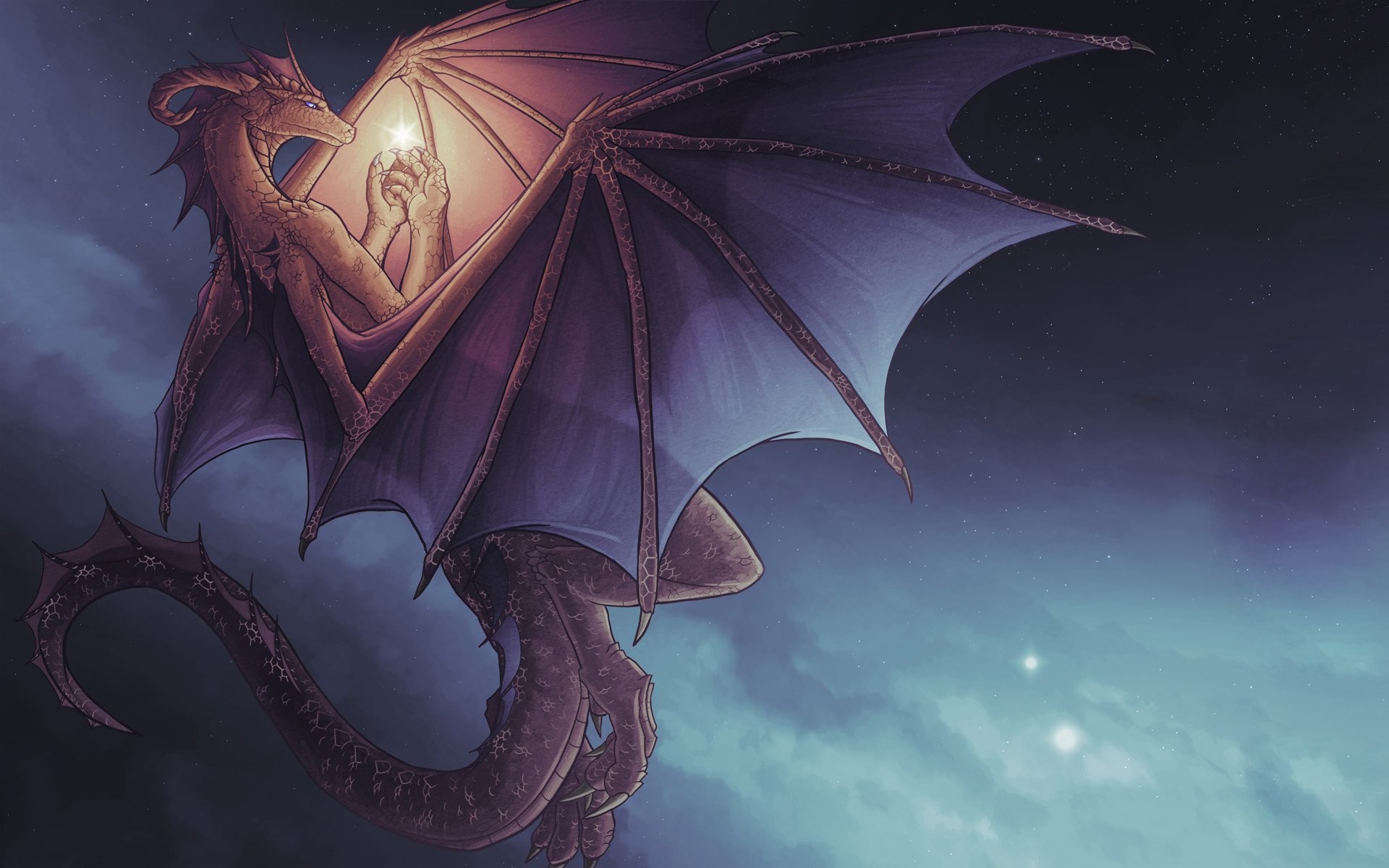 Youtube Blue Star Dragon - Beautiful Dragon - HD Wallpaper 