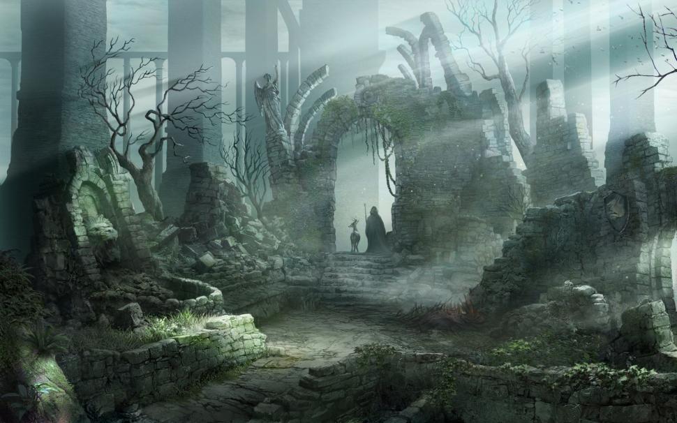 Fantasy Deer Forest Wallpaper,fantasy Deer Hd Wallpaper,forest - Demon Souls - HD Wallpaper 