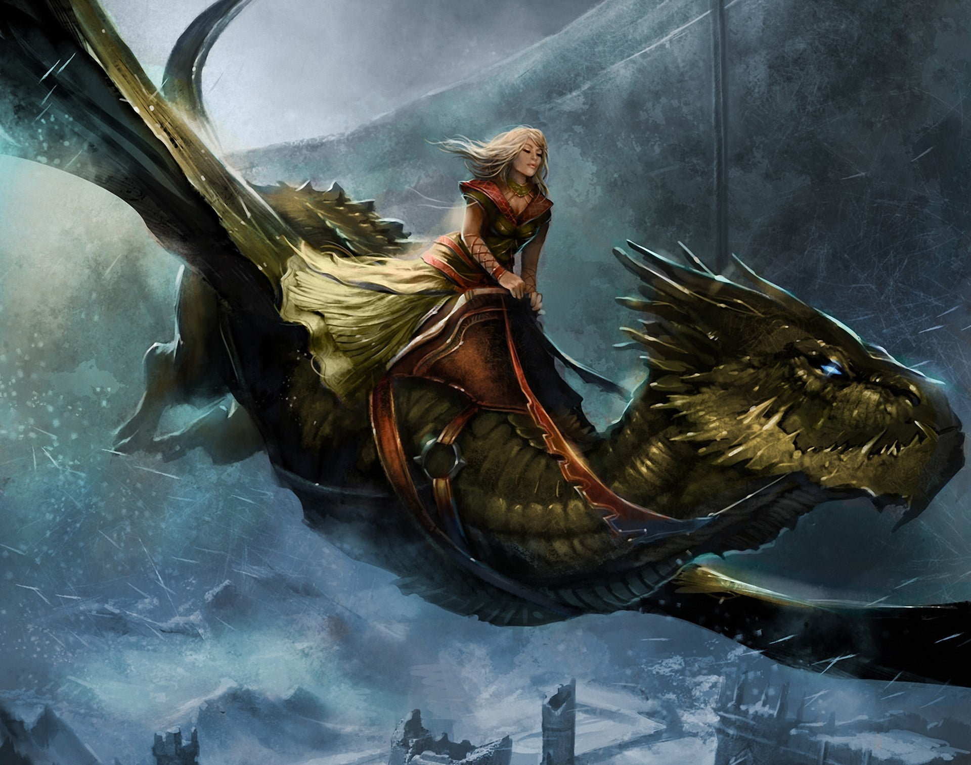 Riding On A Dragon - HD Wallpaper 