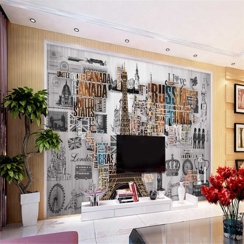 Beibehang Custom Wallpaper European Elemental Graffiti - Window Blind - HD Wallpaper 