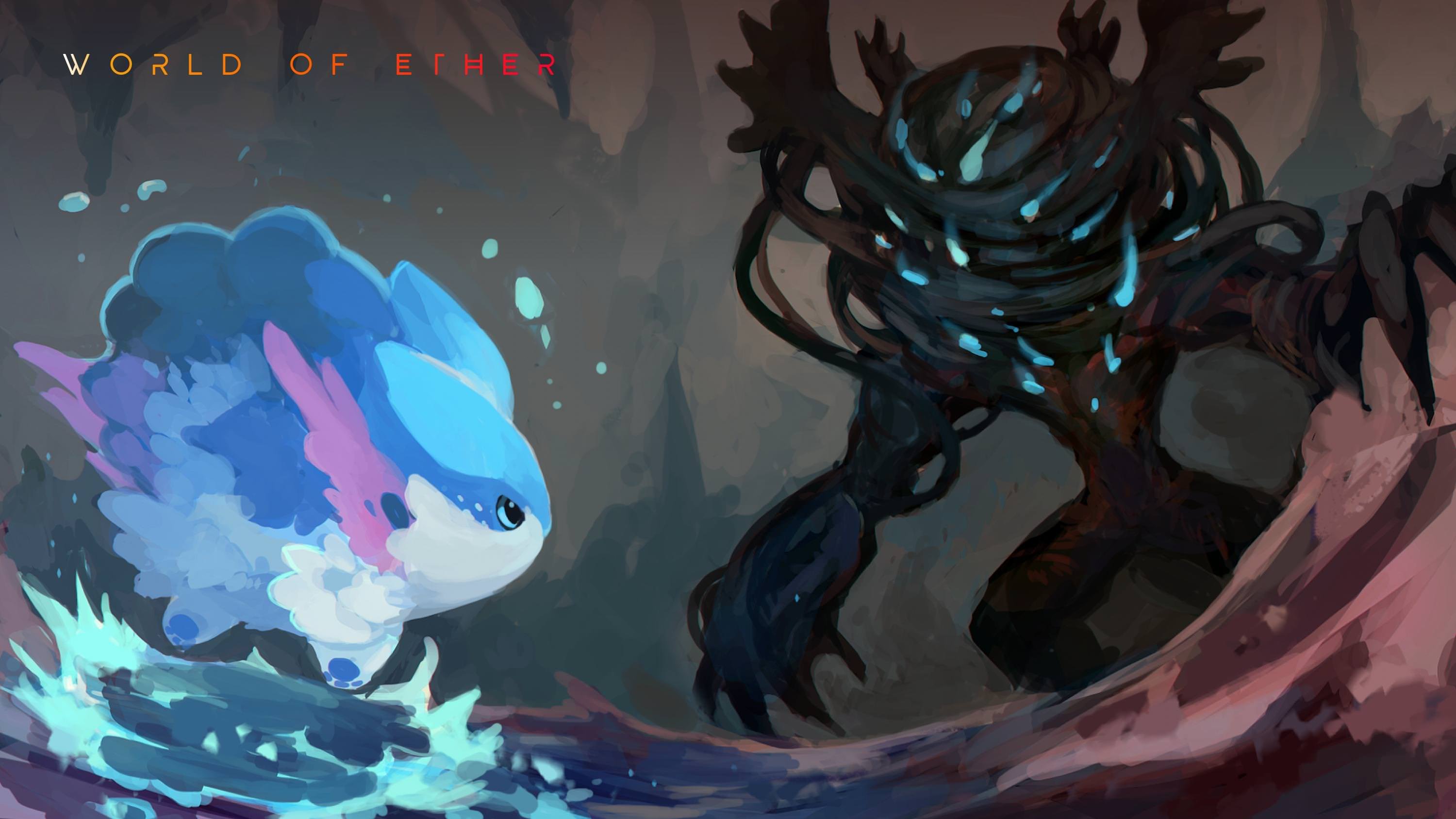 Ocean Monster Confronts Death Monster - Monsters Of Etheria Art - HD Wallpaper 