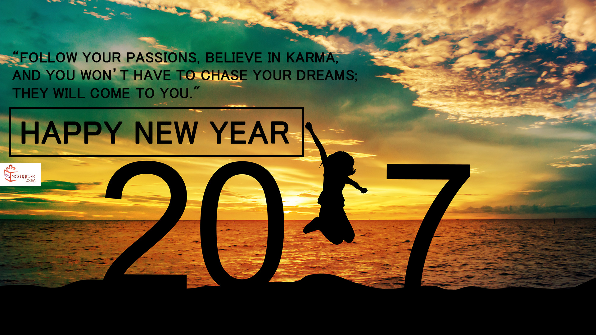 2017 Good Luck Wallpaper - Silhouette - HD Wallpaper 