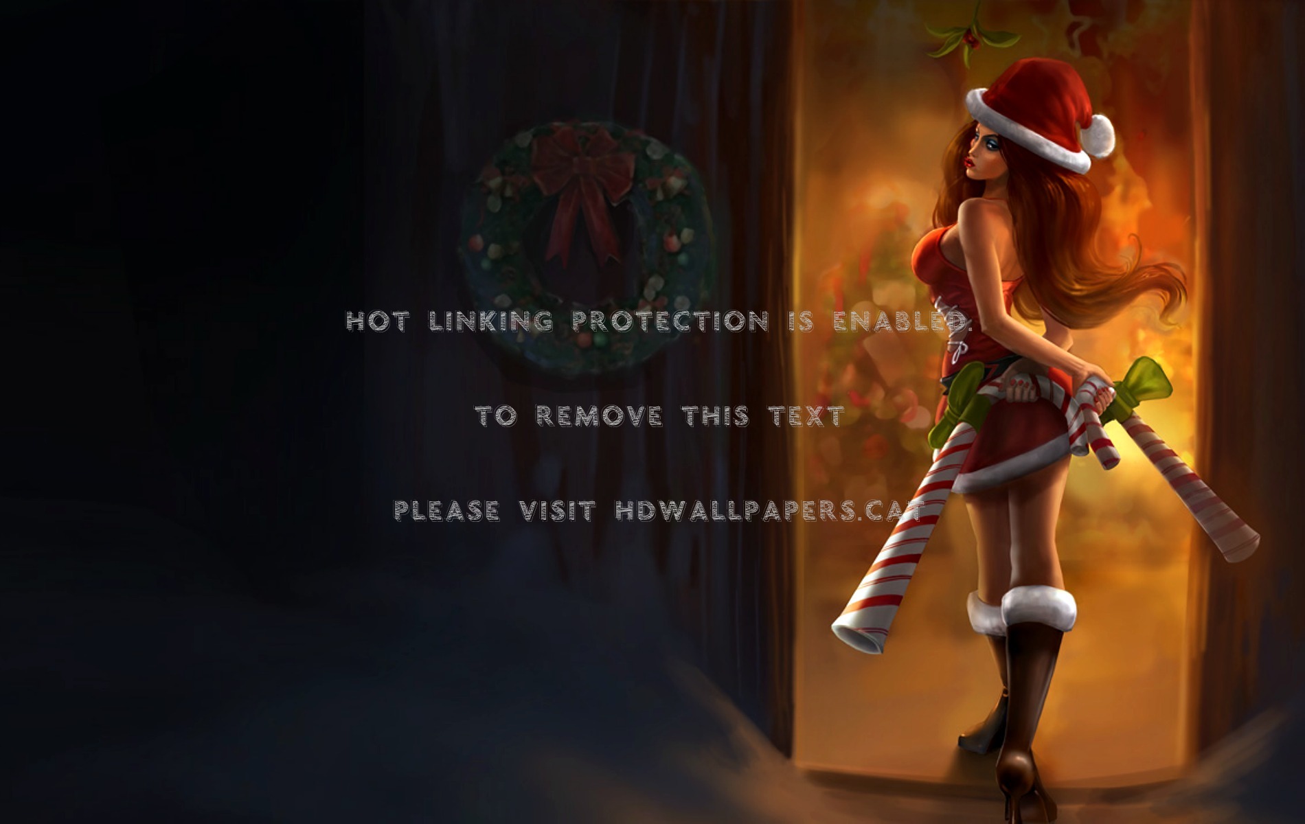 Miss Fortune Red Redhead Hat Christmas Of - League Of Legends Miss Fortune - HD Wallpaper 