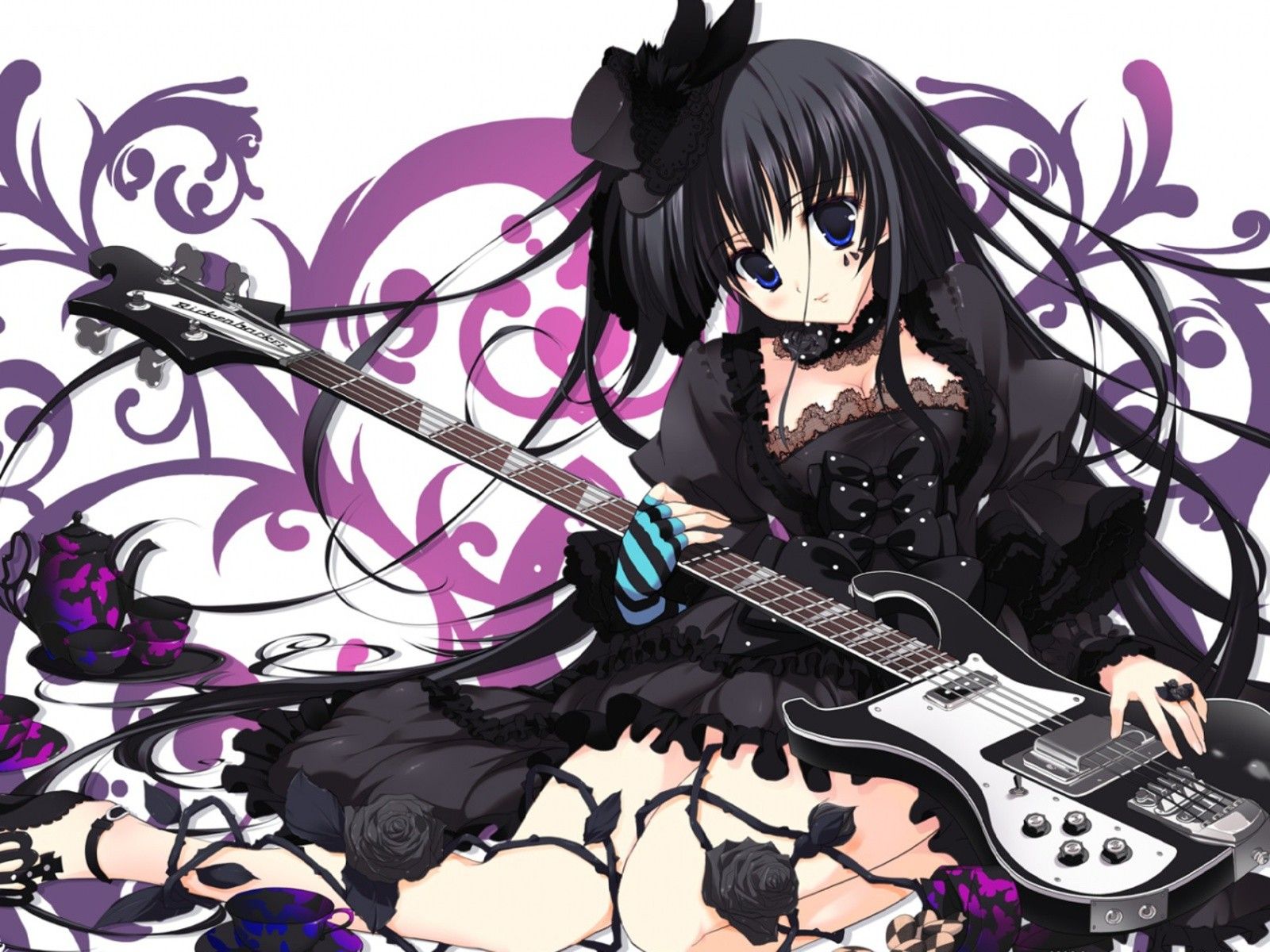 Anime Character Black Dress Female - HD Wallpaper 