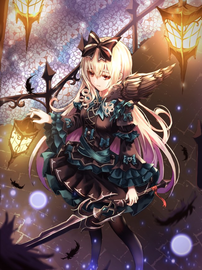 Gothic Anime Girl, Sword, Lolita Fashion, Long Hair, - Anime - HD Wallpaper 