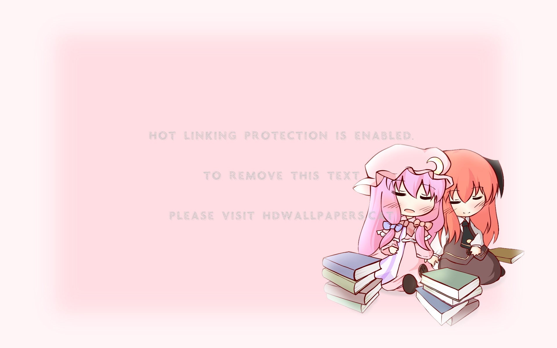 Cute Chibi Touhou Blush Books Sleeping - Cute Anime Chibi Laptop Background - HD Wallpaper 