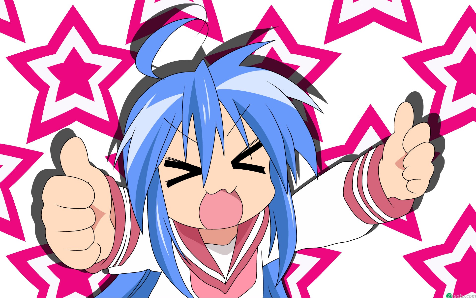 Lucky Star Konata Thumbs Up - HD Wallpaper 