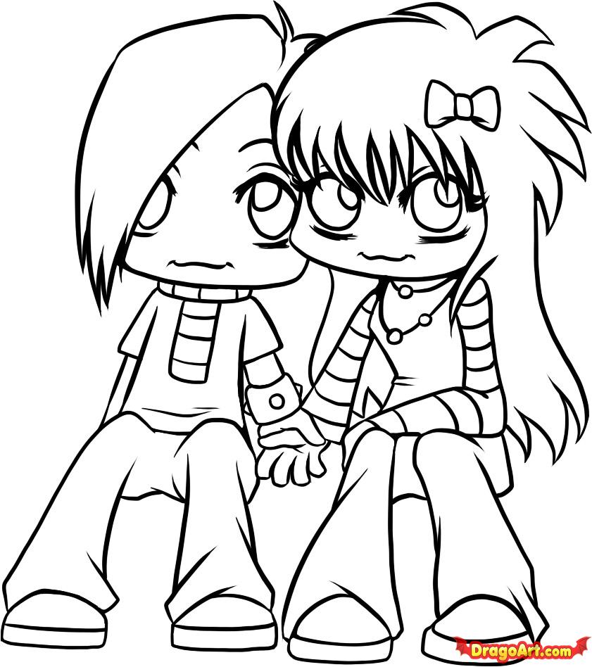 Emo Coloring Pages - HD Wallpaper 