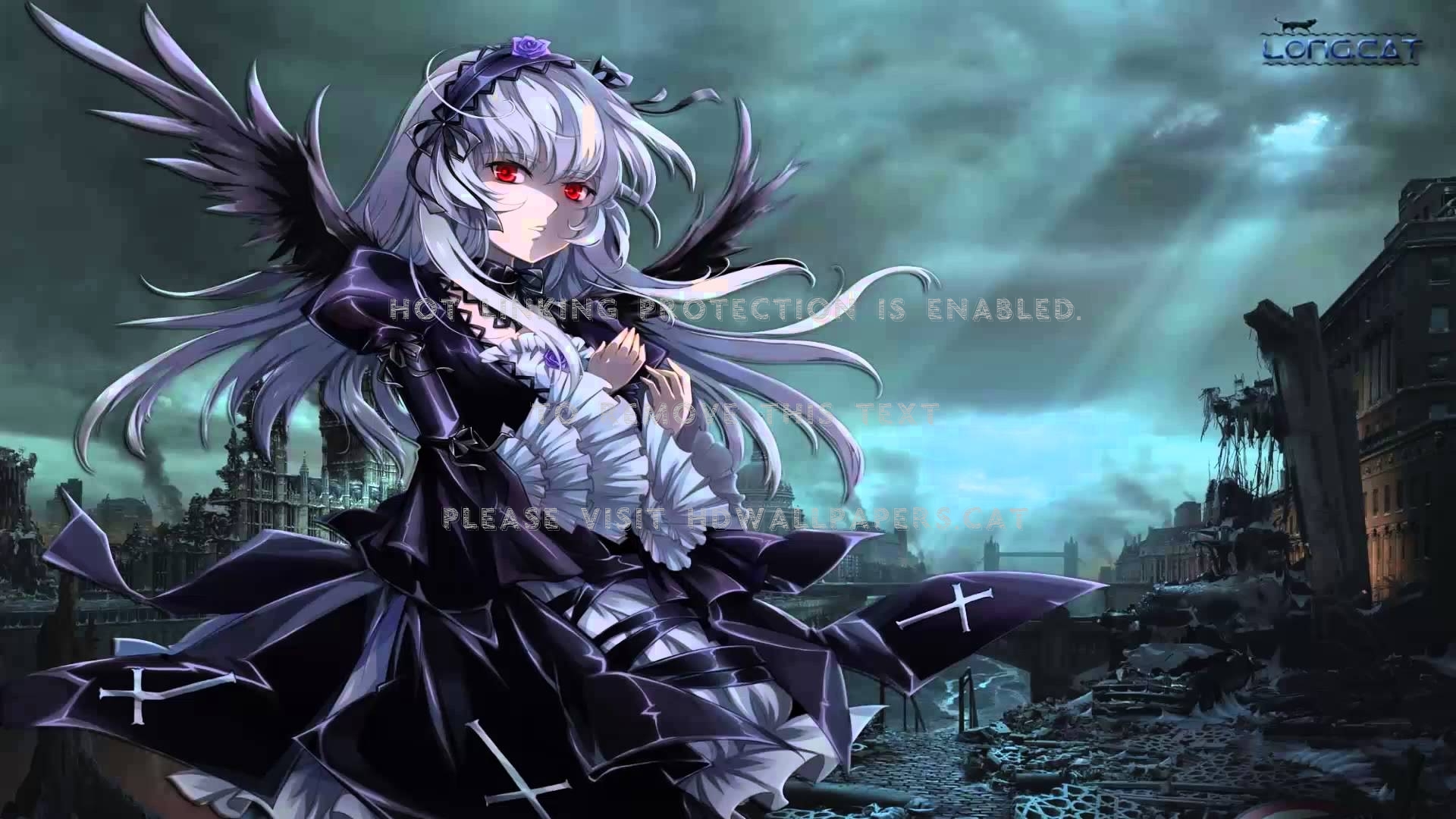 Gothic Anime Angel Dark - Nightcore Anime Angel Of Darkness - HD Wallpaper 