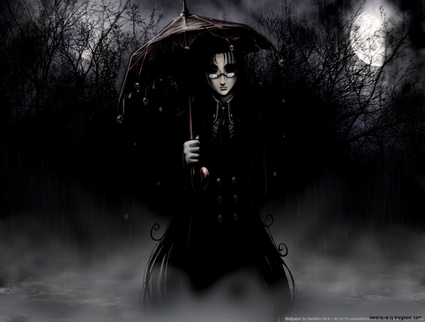 Dark Gothic Anime Girl - Gothic Anime Backgrounds - HD Wallpaper 