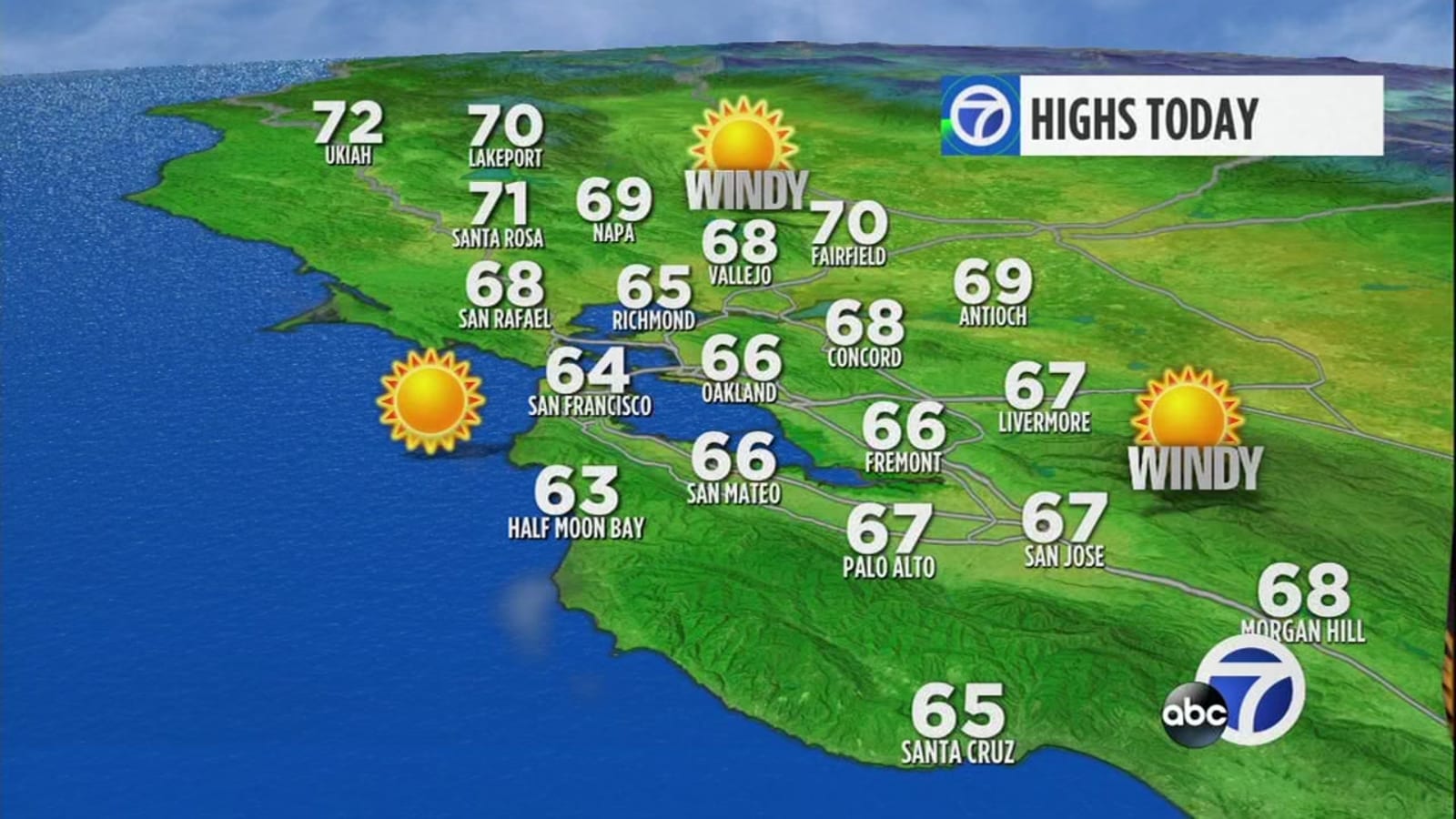 Accuweather Forecast For San Francisco, San Jose, Oakland, - Abc7 - HD Wallpaper 