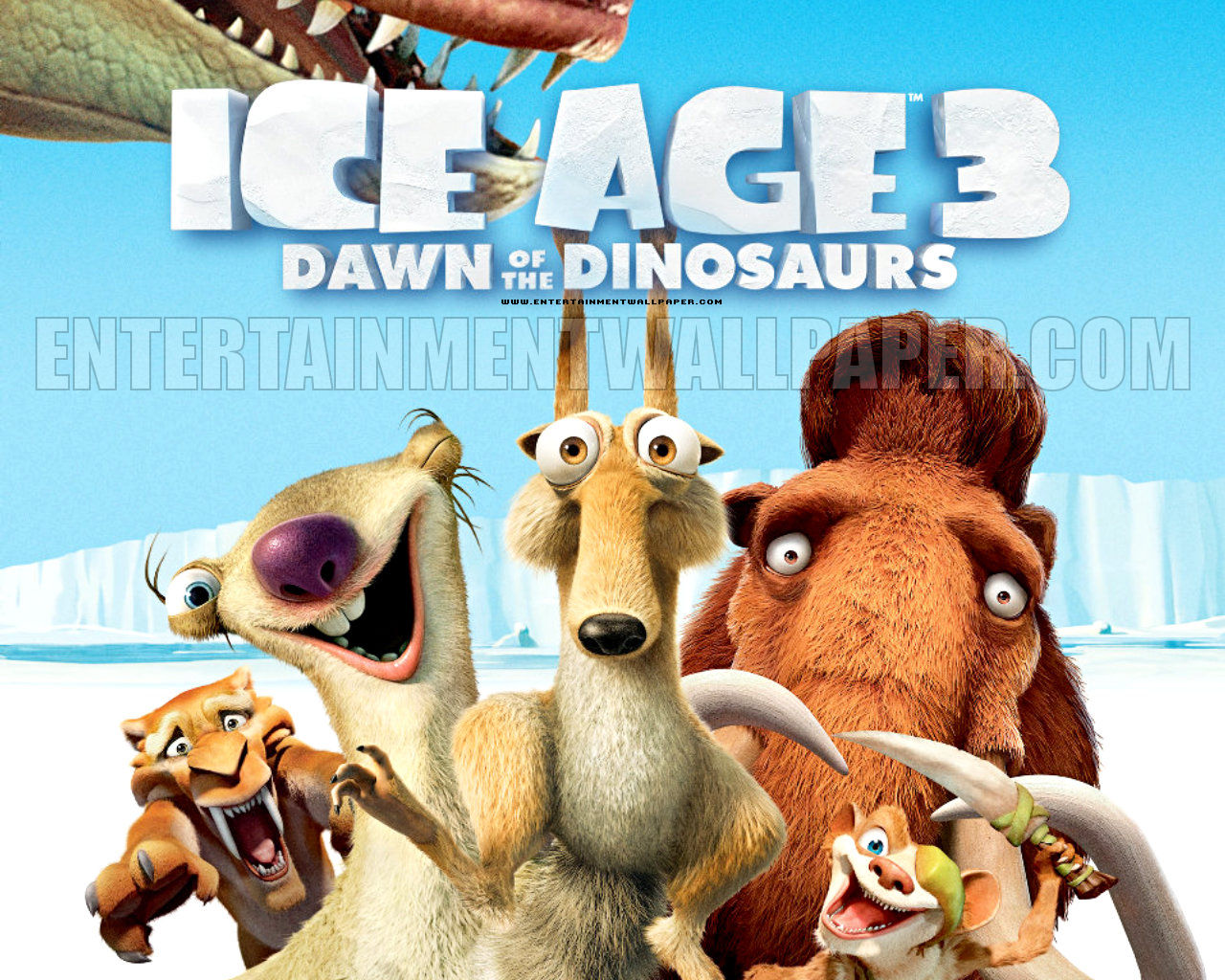 Ice Age 3 Dawn Of The Dinosaurs - Ice Age Dawn Of The Dinosaurs 2009 - HD Wallpaper 
